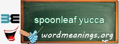 WordMeaning blackboard for spoonleaf yucca